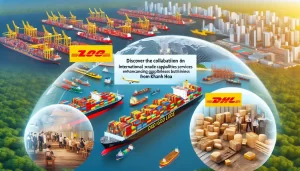 Ảnh toàn cảnh của cảng Khánh Hòa với tàu LOG – DHL và hàng hóa.