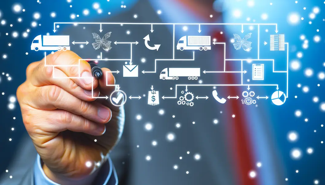 Nội thất kho bãi công nghệ cao với hệ thống tự động tiên tiến.