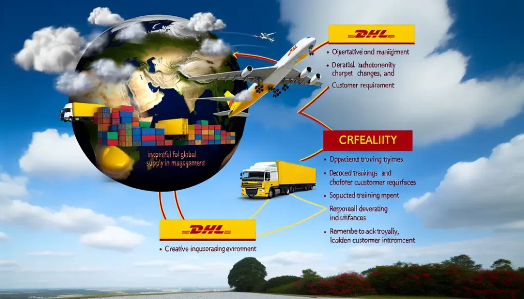 Panoramic view of DHL's bustling global logistics hub.