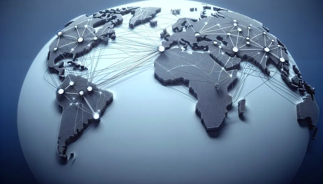 Bản đồ mạng lưới logistics toàn cầu của DHL.