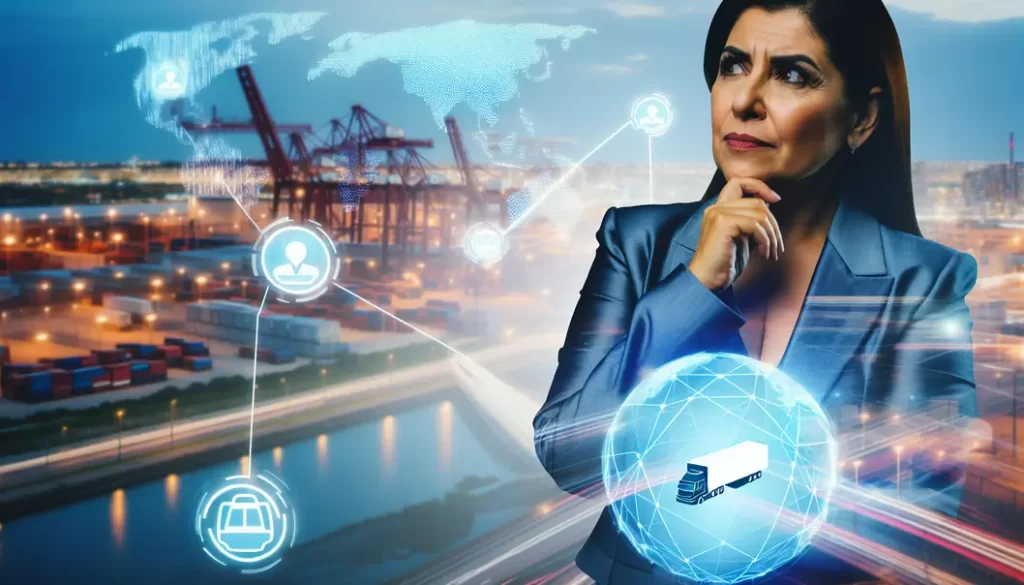 Illustration of an international supply chain with Dong Nai and DHL prominently featured.