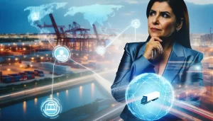 Illustration of an international supply chain with Dong Nai and DHL prominently featured.