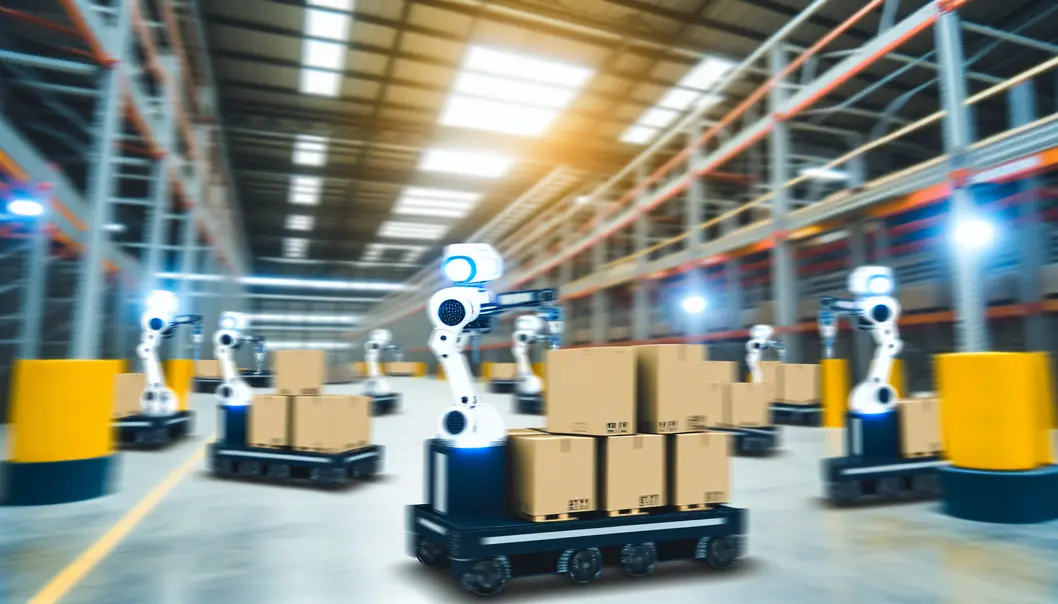 Khái niệm e-logistics với kho vận hành bằng công nghệ.