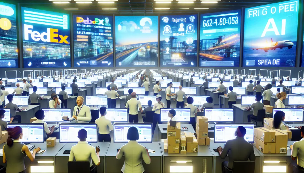 Trung tâm quản lý vận chuyển của FedEx với công nghệ AI tiên tiến.