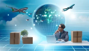 Các phương tiện vận chuyển hàng hóa quốc tế qua đại dương, tượng trưng cho sự kết nối toàn cầu.