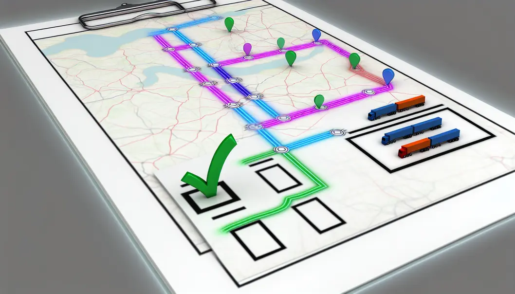 Hình ảnh xe tải vận chuyển hàng hóa trên đường cao tốc.