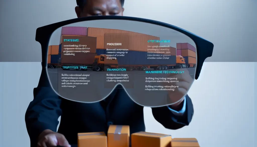 Giám đốc điều hành thảo luận về chiến lược logistics trong phòng họp.