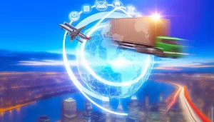 Cảnh giao hàng trong môi trường đô thị với tốc độ và năng lượng đầy sống động.