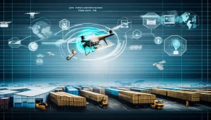 Hình ảnh công nghệ tích hợp với hoạt động logistics của LOG và UPS.