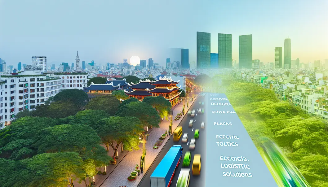 Xe tải điện GoGreen của DHL trong môi trường xanh, mục tiêu thúc đẩy vận chuyển bền vững.
