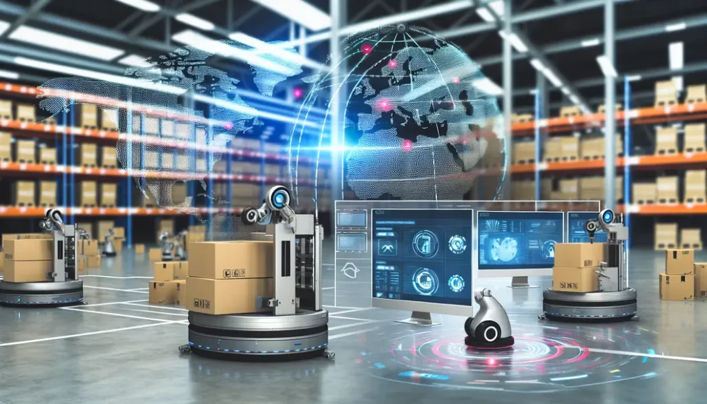 Một CEO cầm tài liệu quốc tế, đứng trước bản đồ thế giới với logo FedEx và LOG.