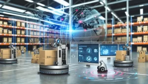 Một CEO cầm tài liệu quốc tế, đứng trước bản đồ thế giới với logo FedEx và LOG.