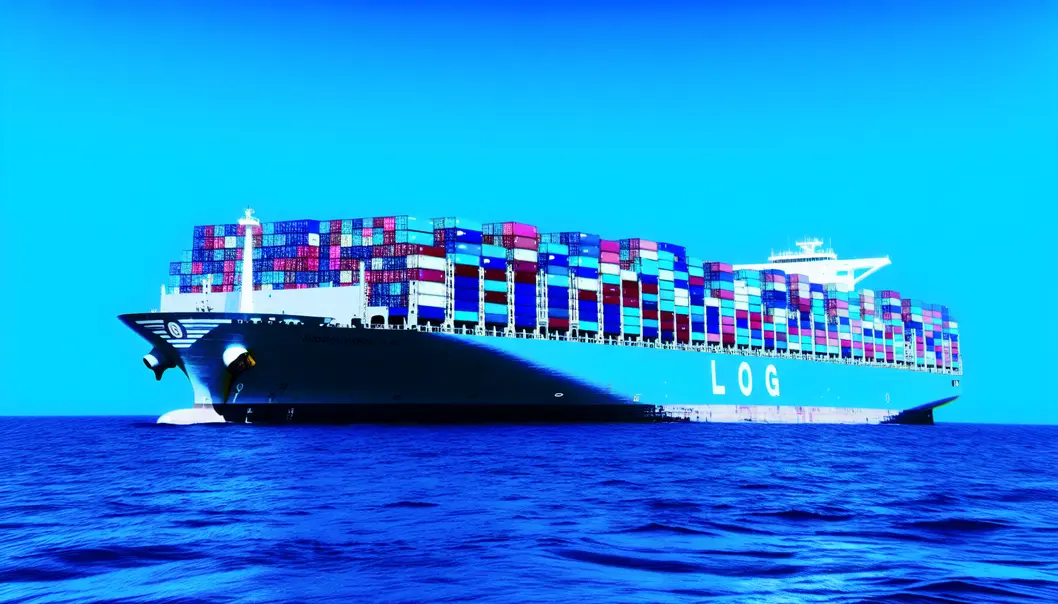 Tàu container chuyên chở hàng hoá quốc tế trên mặt biển.