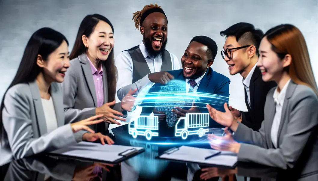 Lãnh đạo doanh nghiệp trao đổi hào hứng về dịch vụ logistics.