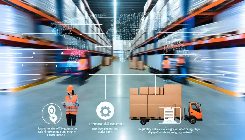 Technological advancements in logistics and a digital payment interface showing seamless collaboration.