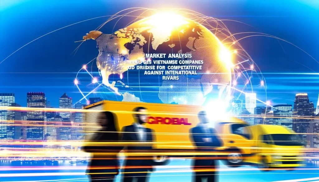 Night view of District 3 with active international delivery operations.