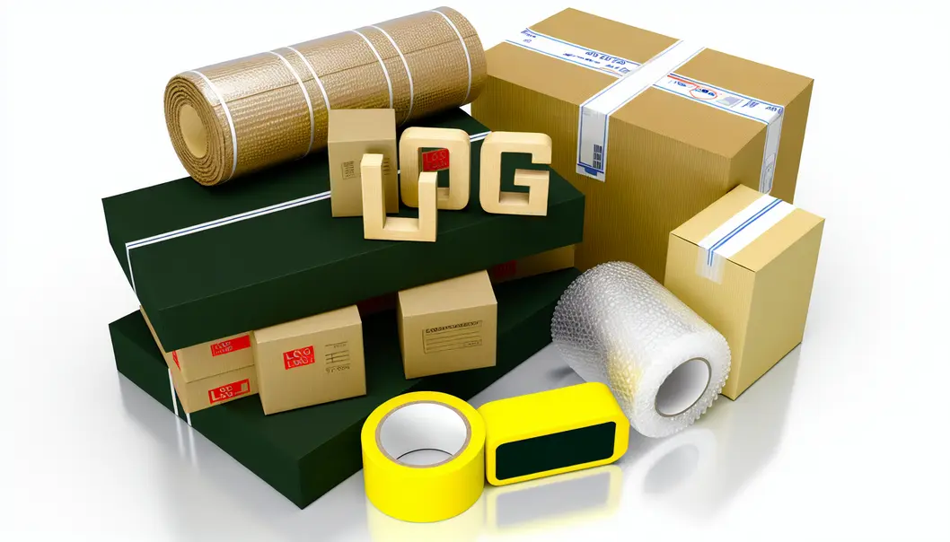 Hộp đóng gói với các vật liệu cần thiết được sắp xếp gọn gàng.