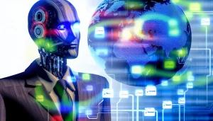 A global map with logistics lines showing international order tracking.