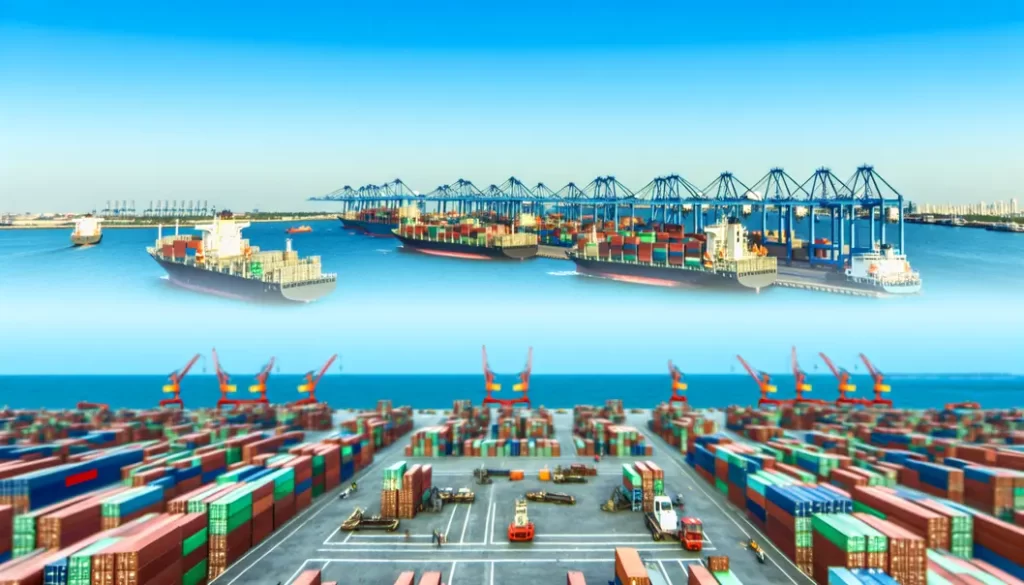 A map illustrating global logistics and trade connections.