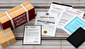 Mô hình máy bay và tài liệu vận chuyển quốc tế xung quanh quả địa cầu.