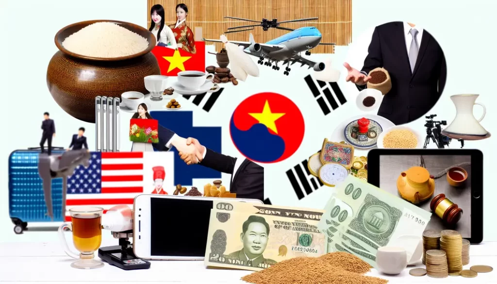 Trung tâm logistics kết nối Việt Nam và Hàn Quốc, hoạt động thương mại sôi động.