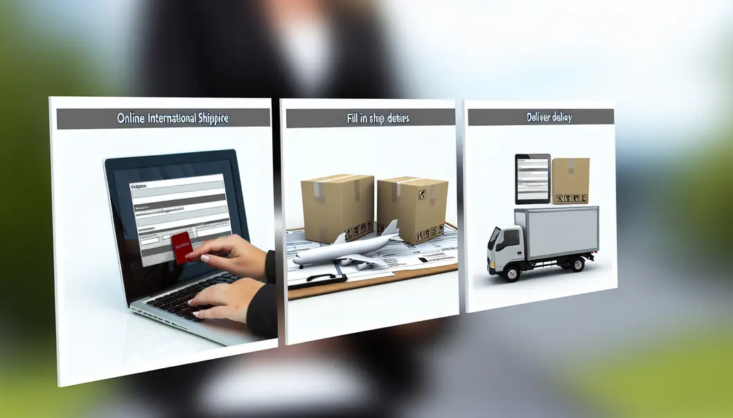 Hướng dẫn quy trình 3 bước đặt dịch vụ gửi hàng quốc tế online.