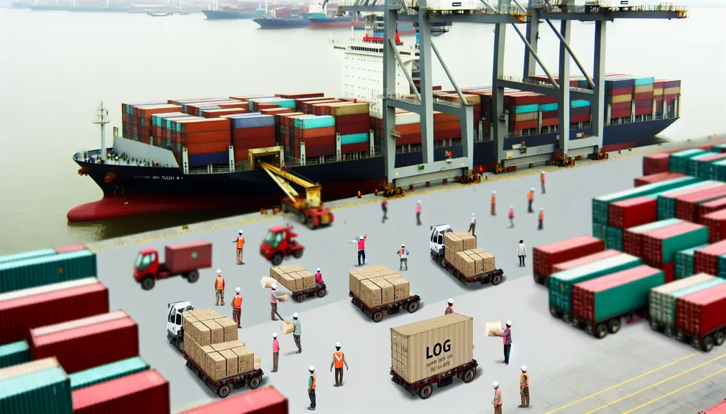 Cảng vận chuyển tại Quận 4 chuẩn bị gửi hàng đi Ấn Độ.