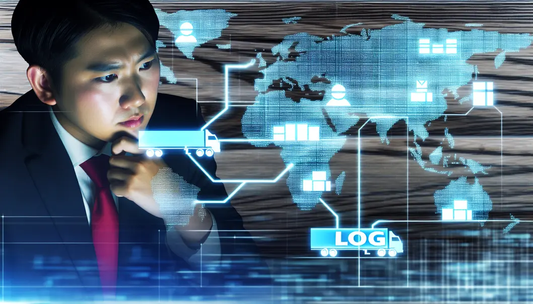 Business executive analyzing logistics for effective international shipping.