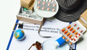 A successful international shipment with a team celebrating in the background.