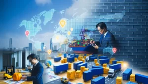 A global map highlighting trade routes connecting Vietnam and the Netherlands.