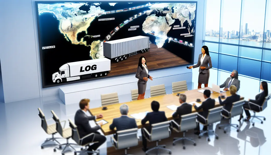 Cuộc họp lập kế hoạch vận chuyển chiến lược tại phòng hội nghị.