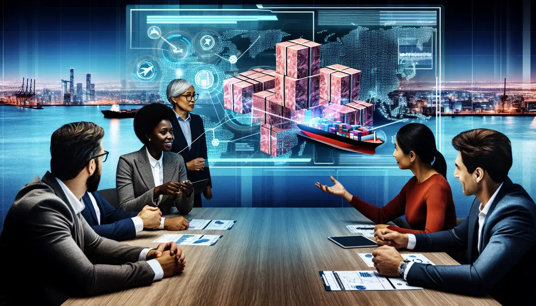 Đội ngũ logistics thảo luận về lộ trình gửi hàng từ Quận 8 đến Nhật Bản.