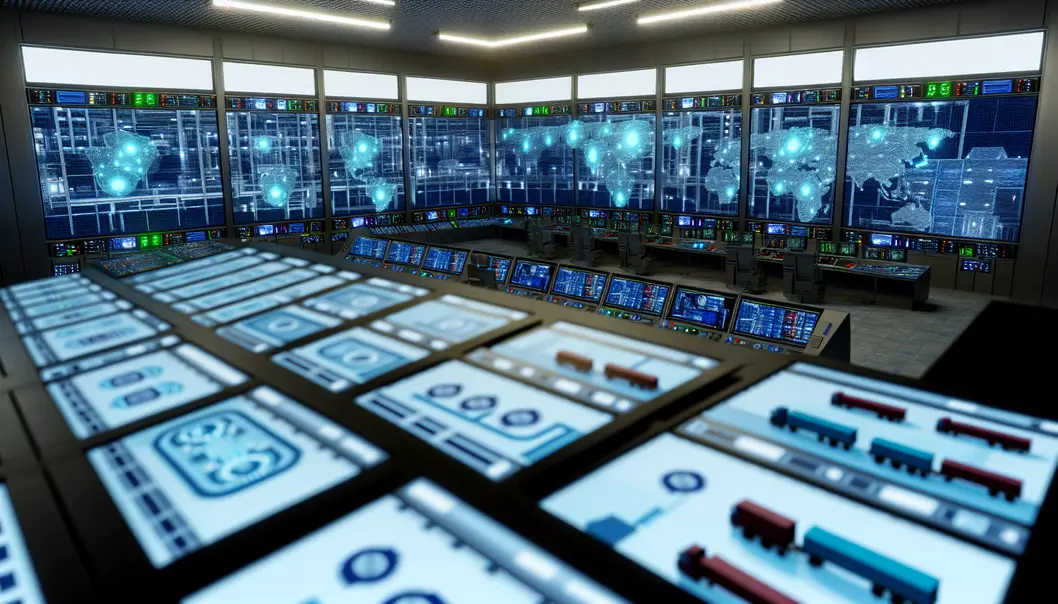 Khu vực cảng vận chuyển với các container chất chồng và sự phối hợp nhịp nhàng của công nhân.