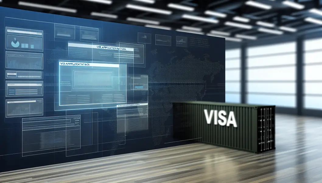 CEO chuẩn bị hồ sơ xin visa tại nơi làm việc.